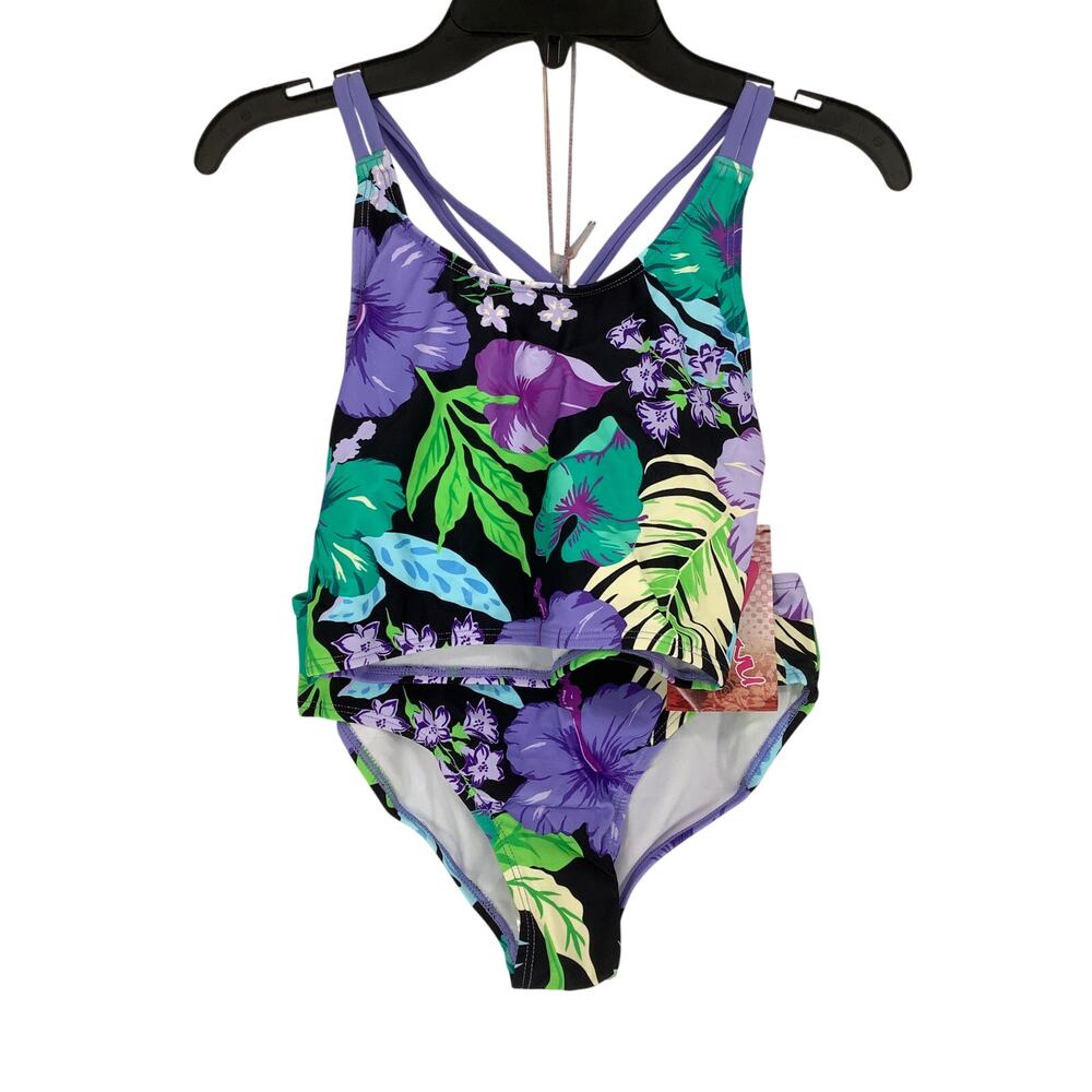 Kanu Surf Girl's 12 Waverly Beach Criss Cross Tankini Two Piece Swimsuit M35-24